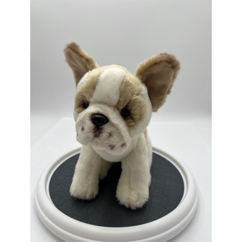French Bulldog Realistic Stuffed Plush, Tan & White-Bearington collection